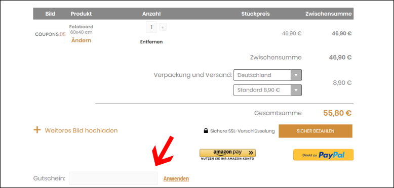 Löse hier deinen Rabattcode ein Deinen Picanova Gutschein kannst du im Warenkorb anwenden