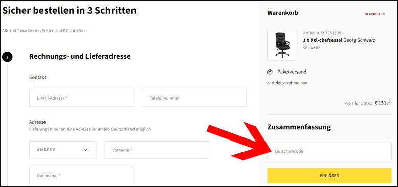 Deinen POCO Gutscheincode hier einlösen POCO Gutschein im Warenkorb einlösen