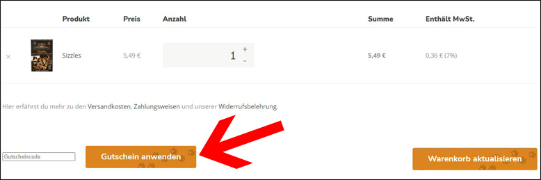 Deinen QCHEFS Gutscheincode löst du hier ein Gib deinen QCHEFS Gutschein im Warenkorb ein