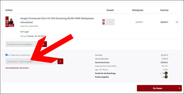 SatKing.de Gutschein im Warenkorb einlösen SatKing Gutschein im Warenkorb einlösen