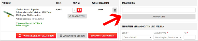 So löst du einen Scooter Attack Rabattcode ein Deinen Scooter Attack Gutschein im Warenkorb einlösen