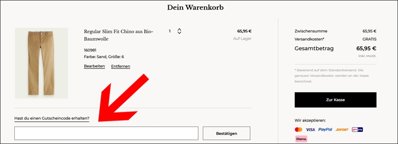 Gib den Gutscheincode im Warenkorb ein Den Scotch and Soda Gutschein im Warenkorb angeben