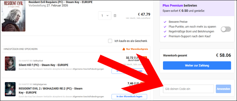 G2A Rabattcode im Warenkorb verwenden