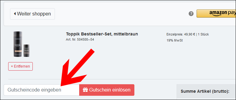 Tipp deinen Coupon im Warenkorb ein Gib deinen bestlife Gutschein im Warenkorb an