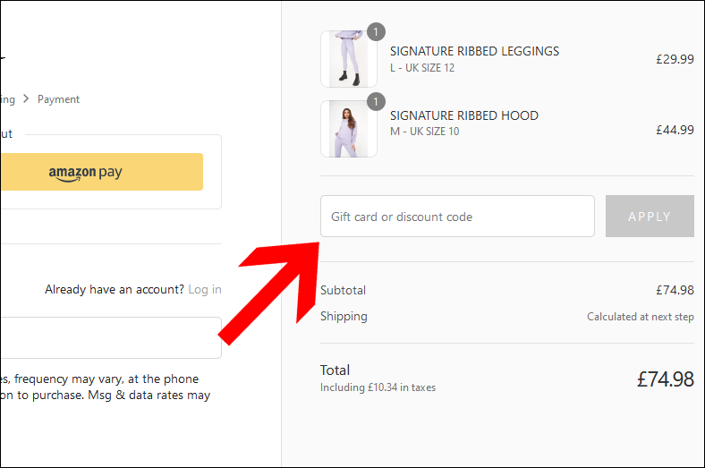 Füge deinen Gutschein hier ein Du kannst deinen Couture Club Coupon im Checkout eintippen.