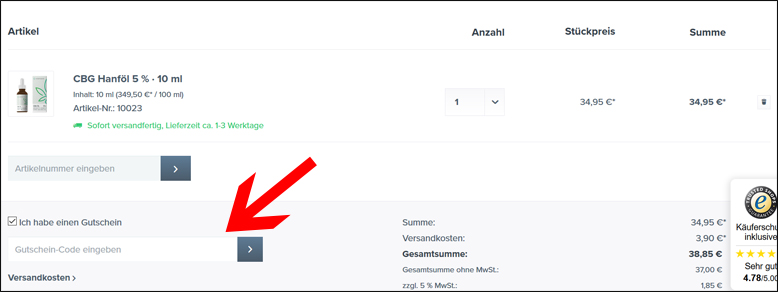 Gib hier deinen Hanfosan Gutschein ein! Tippehier deinen Hanfosan Gutscheincode im Warenkorb ein!