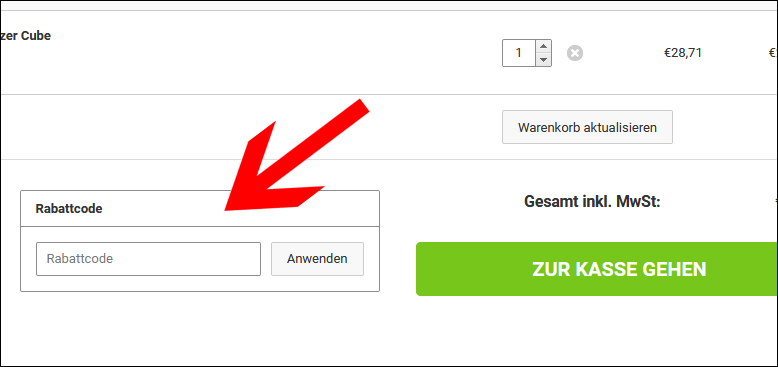 Gib deinen Coupon im Warenkorb ein. Löse deinen Into Led Gutschein im Warenkorb ein.
