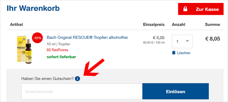 Den shop-apotheke Gutschein im Warenkorb einlösen Den shop-apotheke Gutschein im Warenkorb einlösen