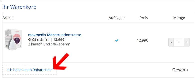Löse den ShytoBuy Gutscheincode im Warenkorb ein Löse den ShytoBuy Gutscheincode im Warenkorb ein