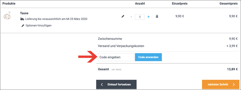 Gutscheincode hier eingeben smartphoto Gutschein im Warenkorb einlösen