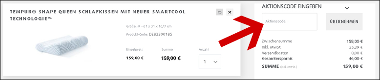TEMPUR Aktionscode einlösen TEMPUR Gutschein einlösen