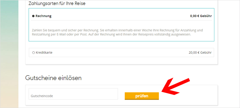 Den Thomas Cook Gutschein während der Buchung einlösen Den Thomas Cook Gutschein während der Buchung einlösen