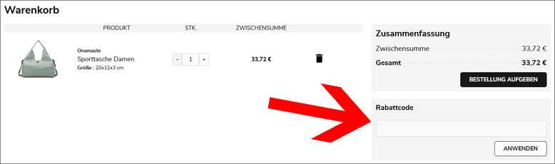 Den Training-Fit.de Rabattcode im Warenkorb anwenden