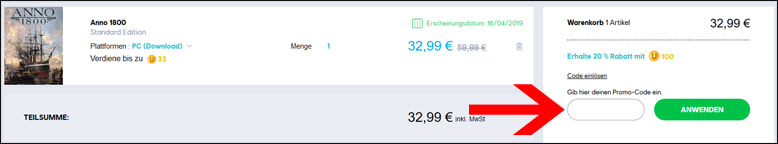 Deinen Ubisoft Coupon verwendest du im Warenkorb So löst du deinen Ubisoft Gutschein im Warenkorb ein