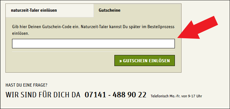 Einen naturzeit Gutschein einlösen Deinen naturzeit Rabatt aktivieren