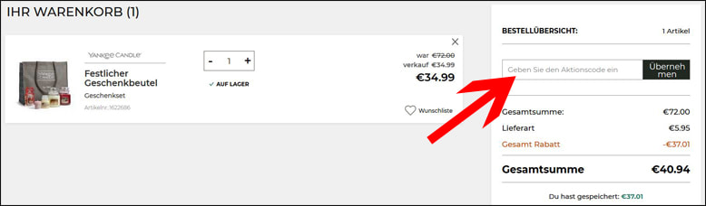 Gutschein hier eintragen Yankee Candle Coupon hier eintragen