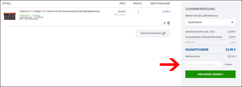 Hier kannst du deinen Gutschein einlösen Löse deinen Zoro Gutschein einfach in der Warenkiste ein