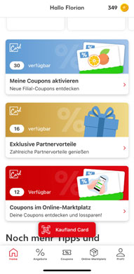 Die Übersicht der Kaufland Card App Übersicht der Kaufland Card App