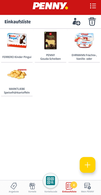 PENNY App Einkaufliste PENNY App Einkaufliste