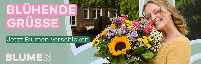Jetzt blühende Grüße mit Blume2000 verschicken!