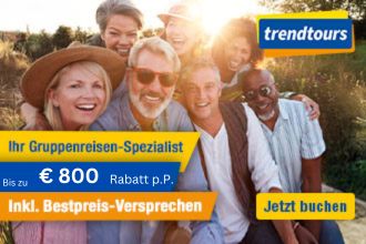 trendtours Gutscheincode für bis zu 800 € Rabatt p.P.