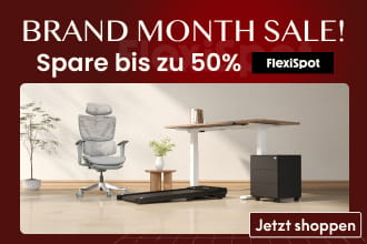 Brand Month bei FlexiSpot: Bis zu 50% Rabatt auf viele Artikel sichern!