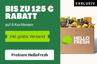 Exklusiv bis zu 125 € Rabatt bei HelloFresh sichern!