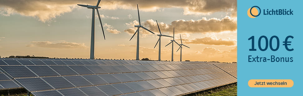 100 € Wechselbonus bei LichtBlick sichern