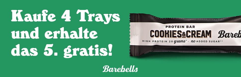 Kaufe 4 Trays Riegel bei  Barebells und erhalte das 5. Gratis